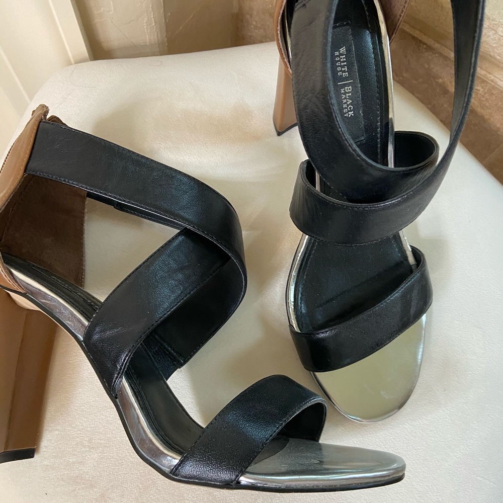 WHBM leather heels. Worn 1-2 times. Excellent cond